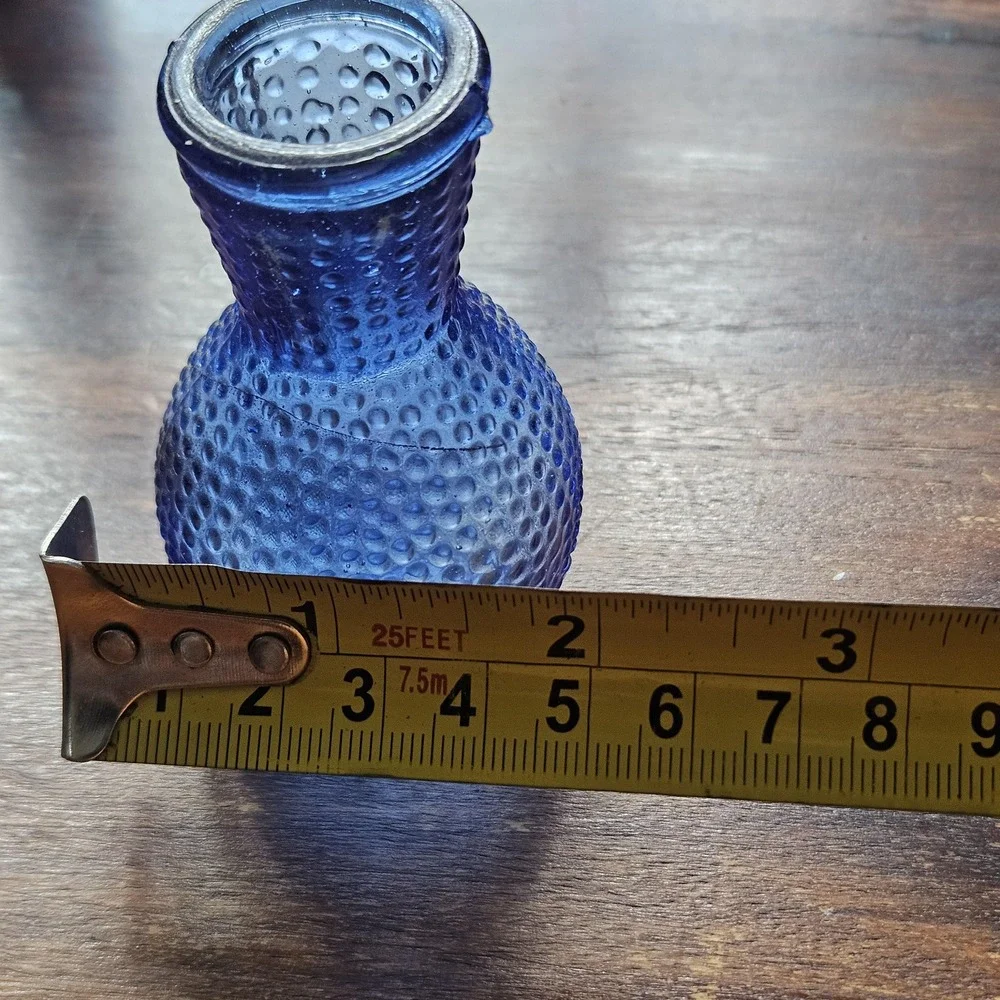 Vintage Cobalt Blue Hobnail Bud Vase Made in Taiwan‎ Mini Shelf Decor